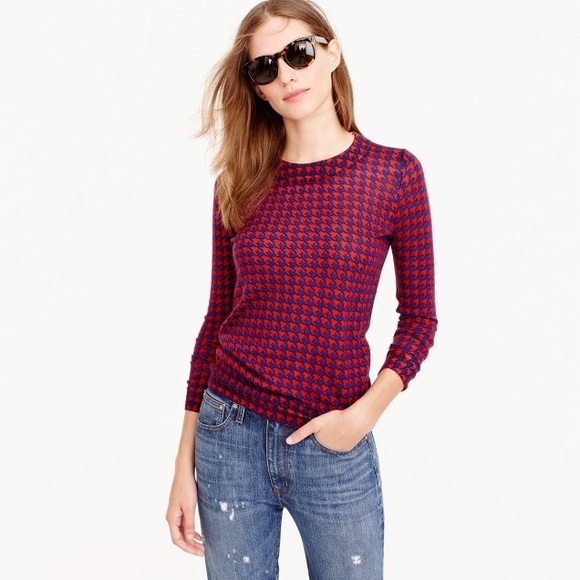J. Crew Tippi Houndstooth in Red/Blue - Picture 1 of 7